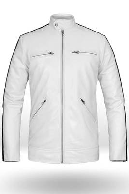men's white lambskin leather biker jacket classic moto zip style classic 1