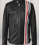 men's black lambskin leather jacket classic zip up style exclusive distinctive