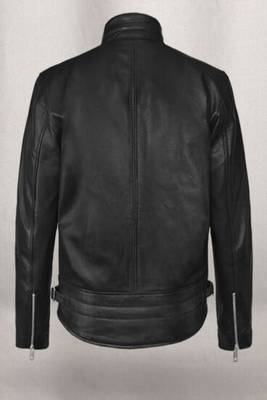 men's black lambskin leather jacket classic zip up style exclusive distinctive 2