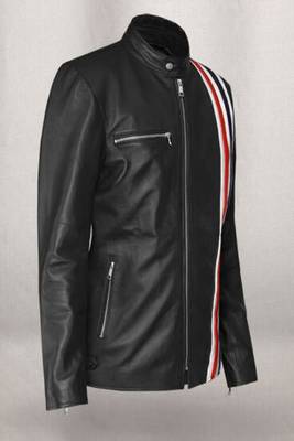 men's black lambskin leather jacket classic zip up style exclusive distinctive 3