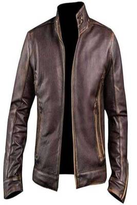 men's dark brown lambskin leather biker jacket classic moto zip 1