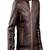Men's dark brown lambskin leather biker jacket 2 pocket style hand chain look