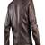 Men's dark brown lambskin leather biker jacket 2 pocket style hand chain look