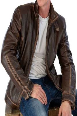 men's dark brown lambskin leather biker jacket classic moto zip 4