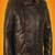 Mens dark brown lambskin leather jacket button partern