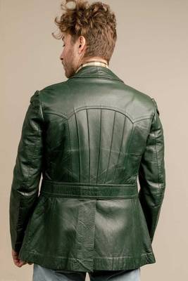 men's olive green lambskin leather jacket classic zip up style modern 2