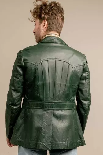 men's olive green lambskin leather jacket classic zip up style modern