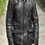 Men’s black lambskin leather jacket  multiple zippered and flap pockets style