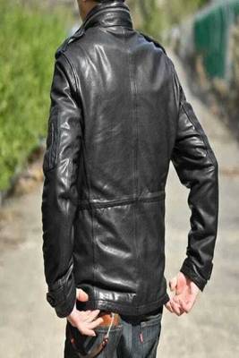 men's black lambskin leather jacket classic zip up style exclusive elite 2