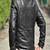 Men’s black lambskin leather jacket  multiple zippered and flap pockets style