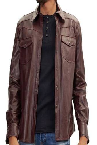 men's brown lambskin leather biker jacket classic moto zip style special