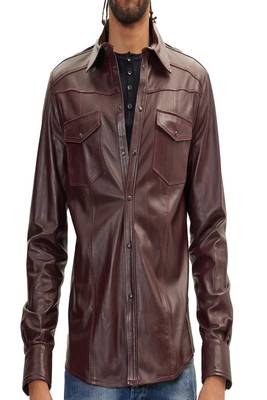 men's brown lambskin leather biker jacket classic moto zip style special 3