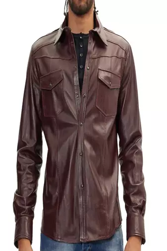 men's brown lambskin leather biker jacket classic moto zip style special