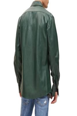 men's olive green lambskin leather biker jacket classic moto zip 3