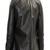 Men’s black lambskin leather jacket snap-button front style