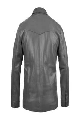 men's gray lambskin leather jacket classic zip up style 3
