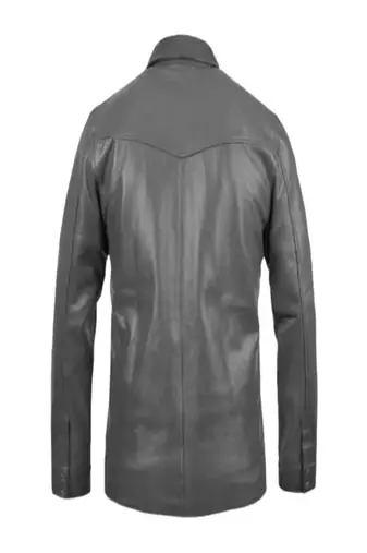 men's gray lambskin leather jacket classic zip up style