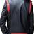 Men’s black & red collar lambskin leather jacket muiltipal cross zip & biker  style