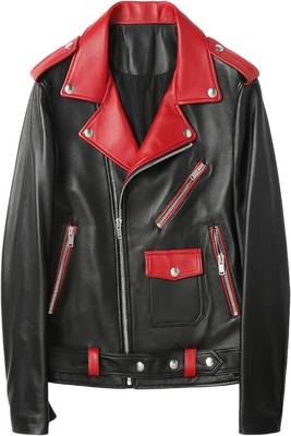men's black lambskin leather biker jacket classic moto zip style exclusive luxury 1