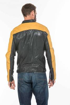 men's black lambskin leather jacket classic zip up style exclusive signature 2