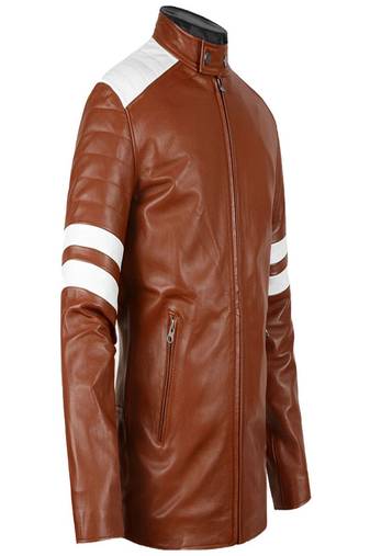 men's white lambskin leather biker jacket classic moto zip style luxury