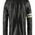 Men’s simple black  & straight white 2 strip lambskin leather jacket straight  zip & café racer biker  style