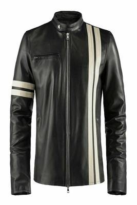 men's white lambskin leather biker jacket classic moto zip style deluxe 1
