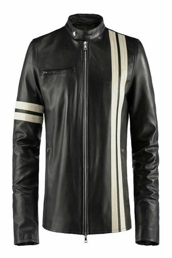men's white lambskin leather biker jacket classic moto zip style deluxe