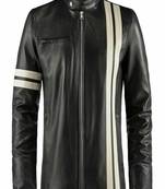 men's white lambskin leather biker jacket classic moto zip style deluxe