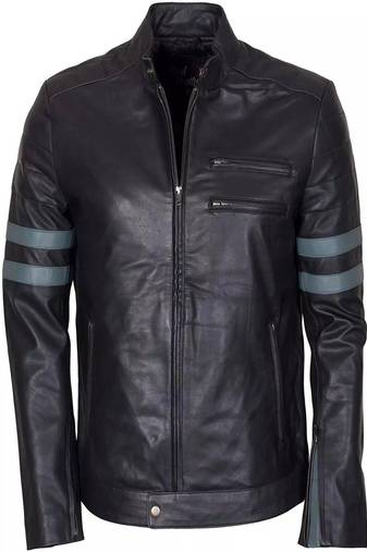 men's black lambskin leather biker jacket classic moto zip style exclusive elite