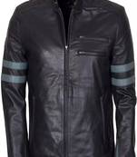men's black lambskin leather biker jacket classic moto zip style exclusive elite