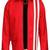 Men’s red 2 white strip genuine lambskin leather jacket straight zip  style