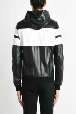 men's black and white lambskin leather biker jacket classic moto exclusive 2