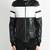 Men's black & white lambskin leather jacket  simple ribb cuffs motorcycle biker style