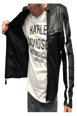 men's white lambskin leather biker jacket classic moto zip style select 3