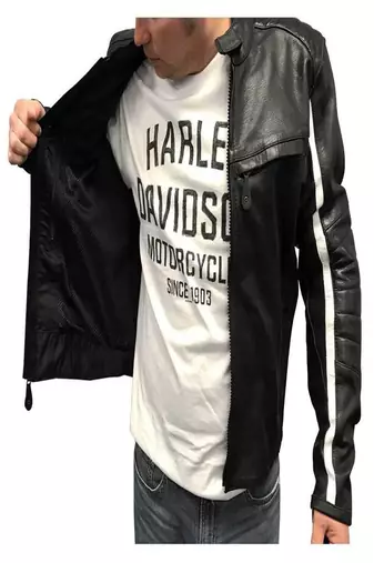 men's white lambskin leather biker jacket classic moto zip style select