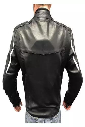 men's white lambskin leather biker jacket classic moto zip style select