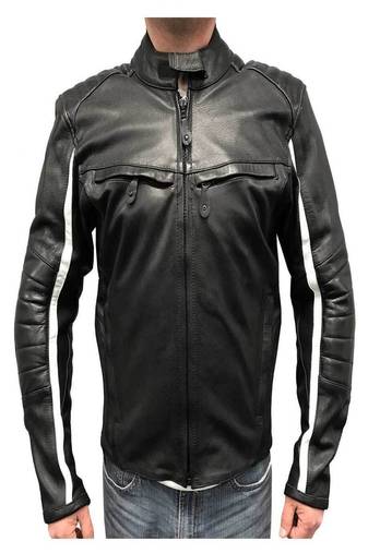 men's white lambskin leather biker jacket classic moto zip style select