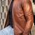 men's brown lightweight lambskin leather jacket-ribbed cuff style