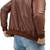 men's brown lightweight lambskin leather jacket-ribbed cuff style