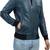 men's blue lightweight genuine lambskin leather jacket-ribbed cuff style