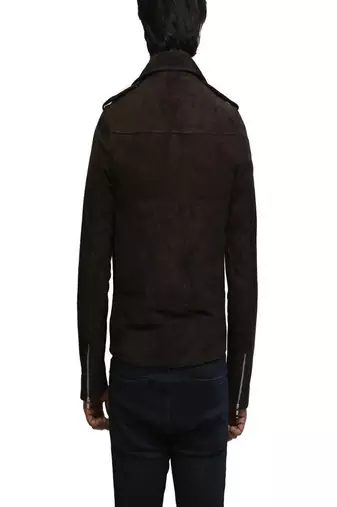 men's black lambskin leather biker jacket classic moto zip style exclusive signature