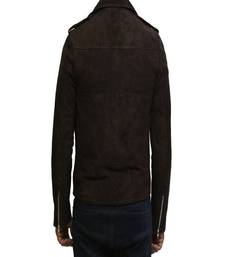 men's black genuine lambskin leather jacket biker multiple zip & button style