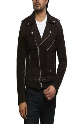 men's black lambskin leather biker jacket classic moto zip style exclusive signature 3