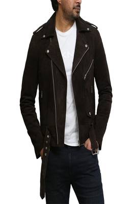 men's black lambskin leather biker jacket classic moto zip style exclusive signature 4