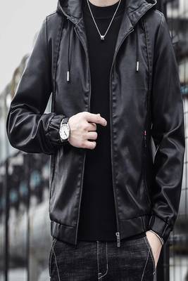 men's black lambskin leather bomber jacket ribbed cuffs and waist modern 4