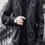 men's black hooddie genuine lambskin leather jacket bomber biker style