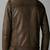 men's coffee brown genuine lambskin leather jacket waist belt biker style