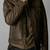 men's coffee brown genuine lambskin leather jacket waist belt biker style