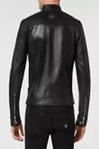 men's black lambskin leather biker jacket classic moto zip style exclusive special